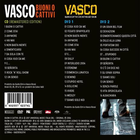 Buoni o cattivi - Buoni o cattivi Live Anthology vols. 1 & 2 (Remaster) - CD Audio + DVD di Vasco Rossi - 3