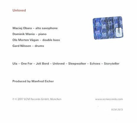 Unloved - CD Audio di Gard Nilssen,Maciej Obara - 2