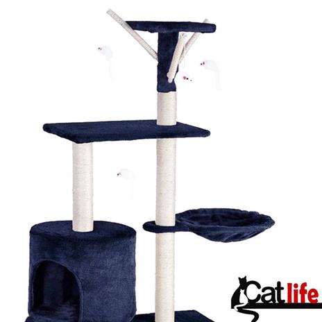 Tiragraffi Per Gatti Albero Sisal Parco Giochi Gioco Gatto Tira Graffi Blu Scuro - 2