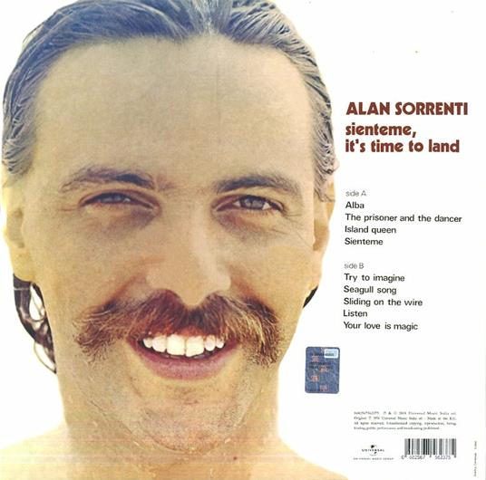 Sienteme It's Time to Land (180 gr.) - Alan Sorrenti - Vinile