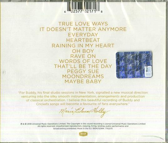 True Love Ways - CD Audio di Buddy Holly,Royal Philharmonic Orchestra - 2
