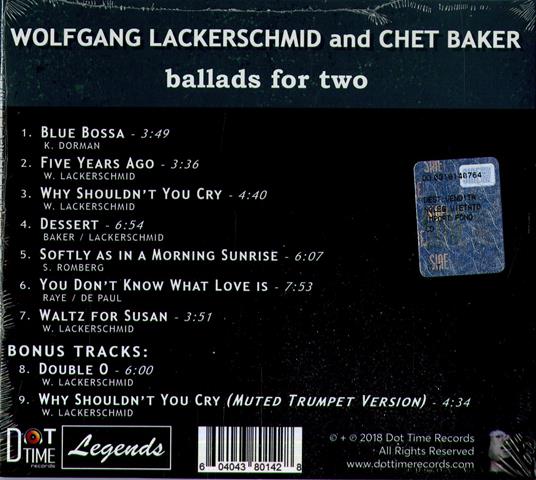 Ballads for Two - CD Audio di Chet Baker,Wolfgang Lackerschmid - 2
