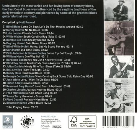 The Rough Guide to East Coast Blues - CD Audio - 2