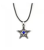 Collana Argentata con Ciondolo a Forma di Stella con Pietra Blu - Pidak Shop