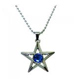 Collana Argentata con Ciondolo a Forma di Stella con Pietra Blu - Pidak Shop