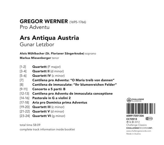 Pro Adventu - CD Audio di Ars Antiqua Austria - 2