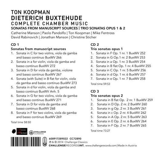 Complete Chamber Music - CD Audio di Dietrich Buxtehude - 2