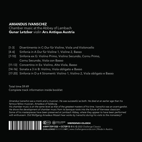 Chamber Music At The Abbey Of Lambach - CD Audio di Ars Antiqua Austria,Amandus Ivanschiz - 2