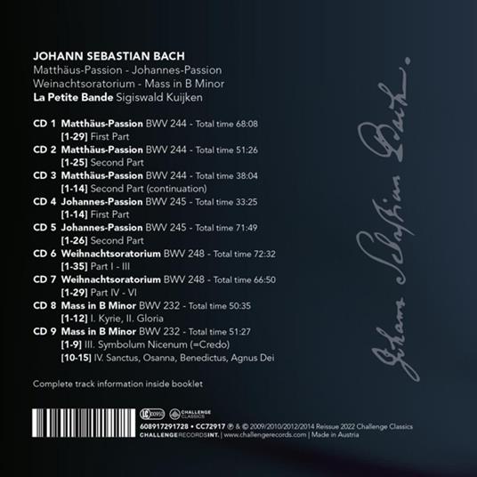 50th Anniversary Box Set - CD Audio di Johann Sebastian Bach,Sigiswald Kuijken,La Petite Bande - 2