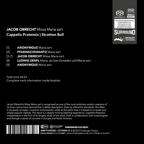 Missa Maria Zart - CD Audio di Jacob Obrecht,Cappella Pratensis - 2