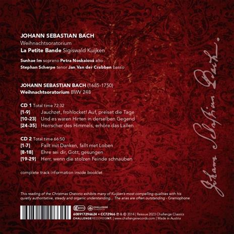 Weihnachtsoratorium (Reissue) - CD Audio di Johann Sebastian Bach,Sigiswald Kuijken,La Petite Bande - 2