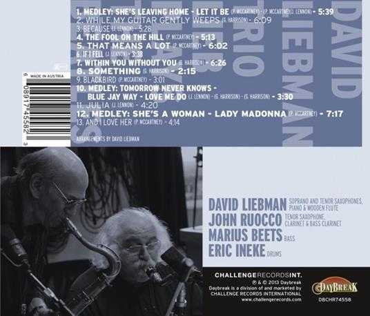 Lieb Plays The Beatles - CD Audio di David Liebman - 3