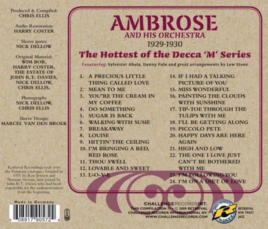 Hottest Of The Decca 'M' Series - CD Audio di Bert Ambrose - 3