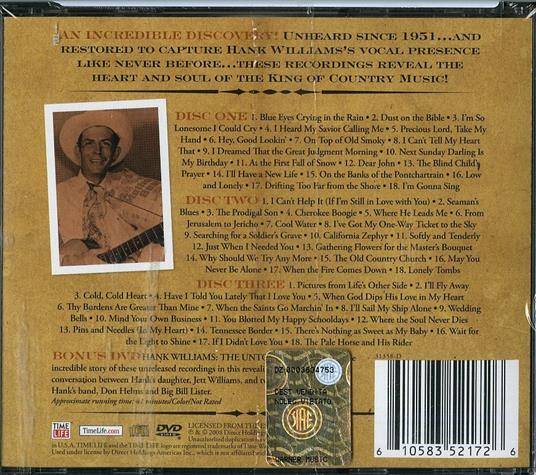 I Saw the Light. The Unreleased Recordings - CD Audio + DVD di Hank Williams - 2