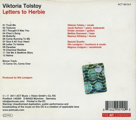 Letters to Herbie - CD Audio di Viktoria Tolstoy - 2