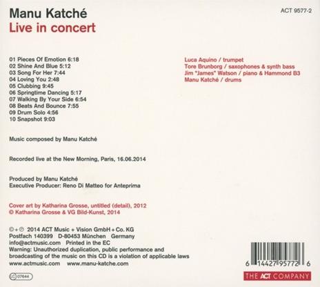 Live in Concert - CD Audio di Manu Katché - 2