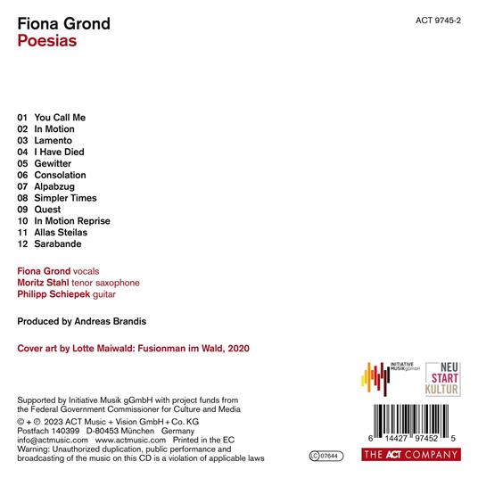 Poesias - CD Audio di Fiona Grond - 2