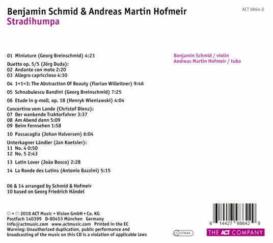 Stradihumpa - CD Audio di Benjamin Schmid,Andreas Martin Hofmeir - 2