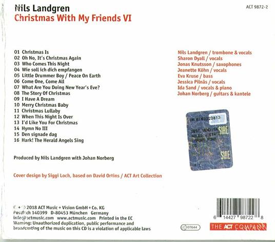 Christmas with My Friends VI - CD Audio di Nils Landgren - 2