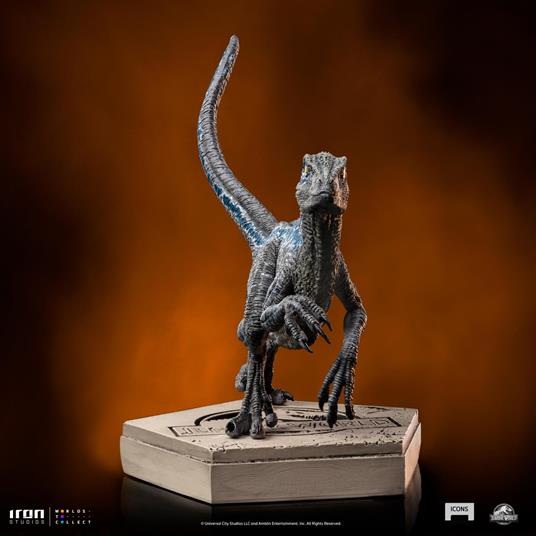 Jw Icons Velociraptor Blue Statua Statua Iron Studios