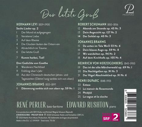 Der Letzte Gruss - CD Audio di René Perler - 2