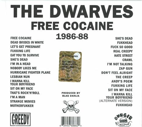 Free Cocaine 1986-1988 - CD Audio di Dwarves - 2