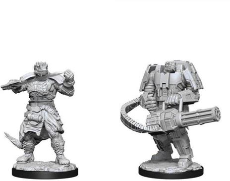 Starfinder Battles Deep Cuts Unpainted Miniatures Vesk Soldier Case (2) Wizbambino - 2