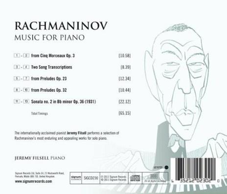 Musica per pianoforte - CD Audio di Sergei Rachmaninov,Jeremy Filsell - 2