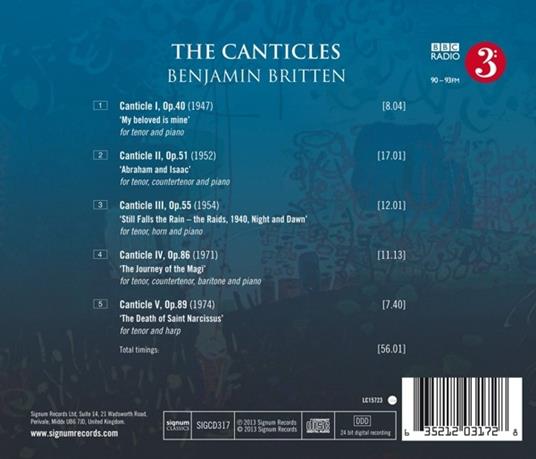 The Canticles - CD Audio di Benjamin Britten - 2