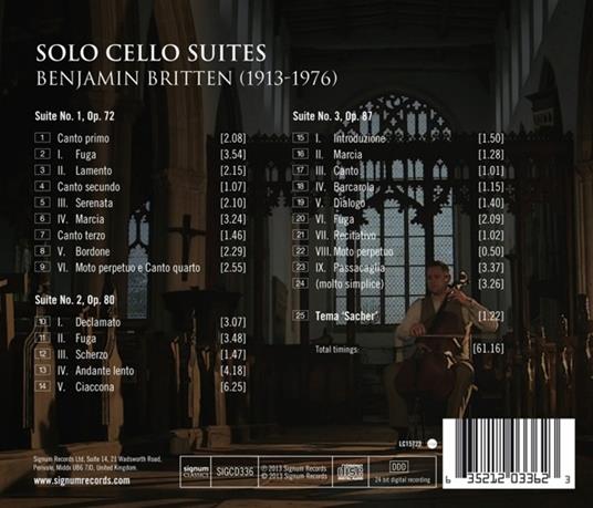 Suites per Violoncello - CD Audio di Benjamin Britten - 2