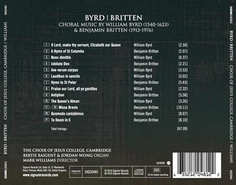 Musica corale - CD Audio di Benjamin Britten,William Byrd,Gallicantus - 2