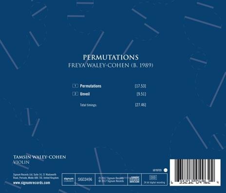 Freya Waley-Cohen: Permutations - CD Audio di Cohen - 2