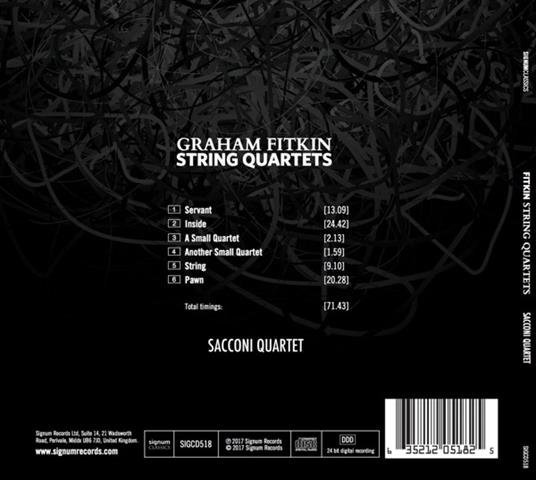 String Quartets - CD Audio di Graham Fitkin,Sacconi Quartet - 2