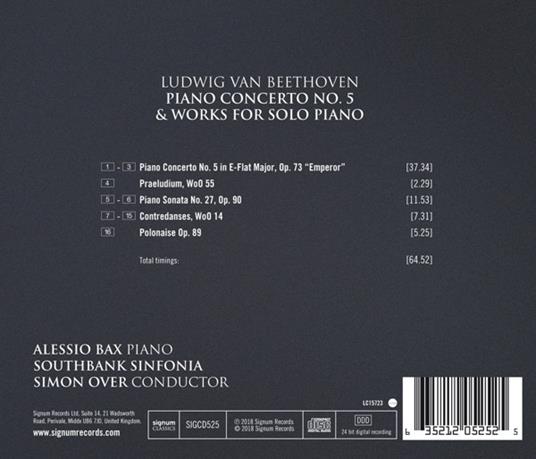 Concerto per pianoforte n.5 - CD Audio di Ludwig van Beethoven,Alessio Bax - 2