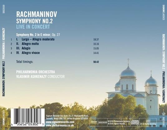 Sinfonia n.2 - CD Audio di Sergei Rachmaninov,Vladimir Ashkenazy - 2