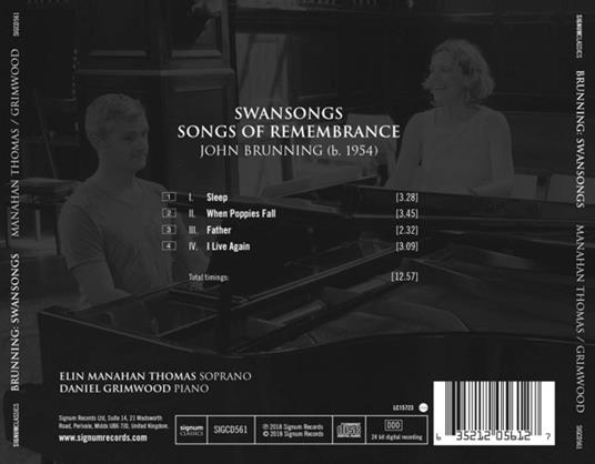 Songs Of Remembrance - CD Audio di Elin Manahan Thomas - 2