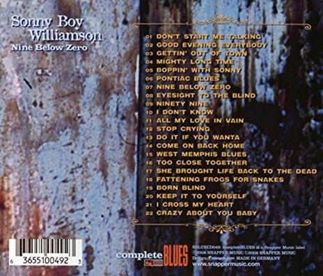Nine Below Zero - CD Audio di Sonny Boy Williamson - 2