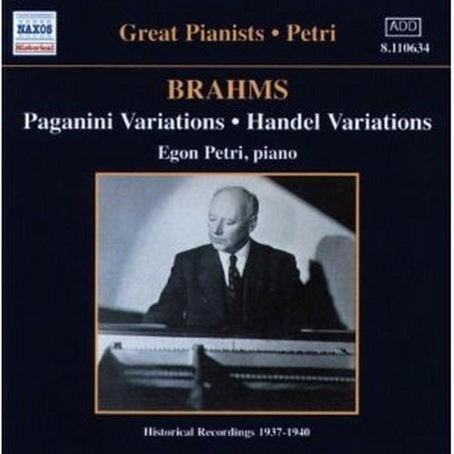 Variazioni su un tema di Paganini - Variazioni su un tema di Händel - CD Audio di Johannes Brahms,Egon Petri