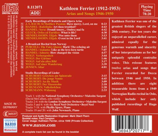 Arias and Songs - CD Audio di Kathleen Ferrier - 2