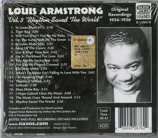 Rhythm saved the World, Original Recordi - CD Audio di Louis Armstrong - 2