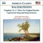 Sinfonia n.4 - 3 New England Sketches - Capriccio per arpa e orchestra - CD Audio di Gerard Schwarz,Seattle Symphony Orchestra,Walter Piston