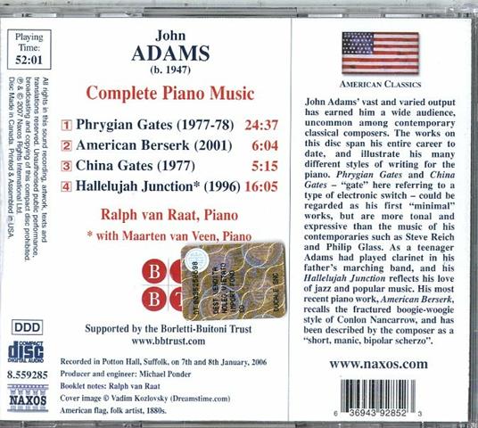 Phrygian Gates. Musica per pianoforte - CD Audio di John Adams - 2