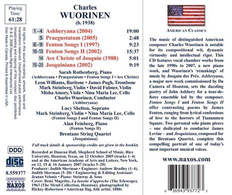 Ashberyana, Fenton Songs I, Fenton Songs II, Josquiniana (Digipack) - CD Audio di Charles Wuorinen - 2