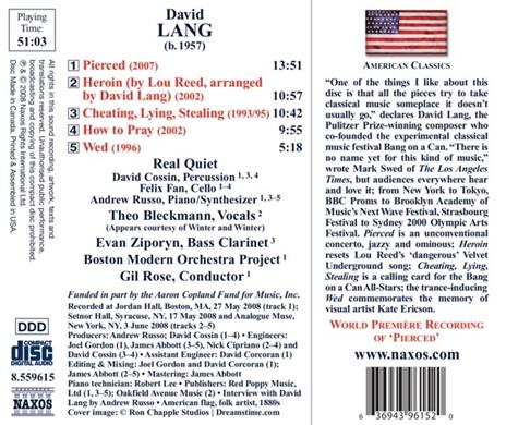 Pierced - CD Audio di Gil Rose,David Lang - 2