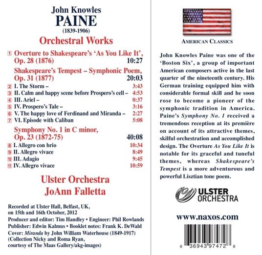 Opere orchestrali - CD Audio di John Knowles Paine - 2