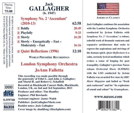 Sinfonia n.2 Ascendant - Quiet Reflections - CD Audio di London Symphony Orchestra,JoAnn Falletta,Jack Gallagher - 2