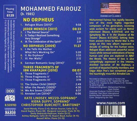 No Orpheus - CD Audio di Mohammed Fairouz - 2
