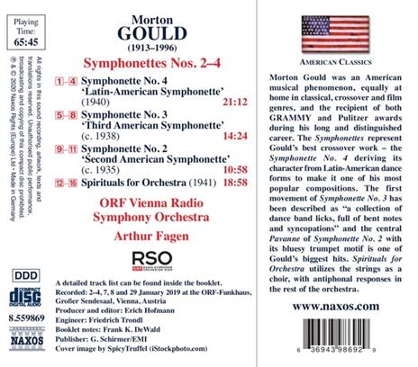 Symphonettes Nos. 2 4 / Spirituals For Orchestra - CD Audio di Morton Gould - 2