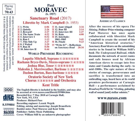 Sanctuary Road - CD Audio di Paul Moravec,Oratorio Society of New York - 2