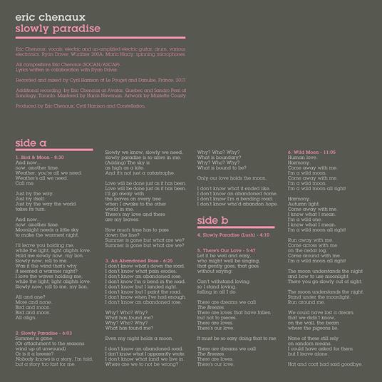 Slowly Paradise - CD Audio di Eric Chenaux